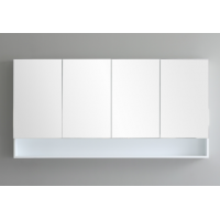 PVC Matte White Shaving Cabinet With Under Shelf